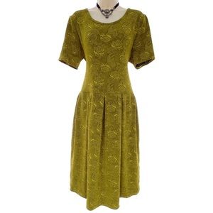 3XL 22 24▪️GOLD TEXTURED FLORAL DRESS W/POCKETS copy pic